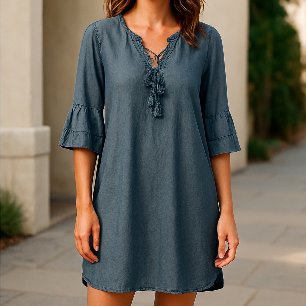 Ruby Rd. Light Blue Tencel Top - Picture 3 of 3